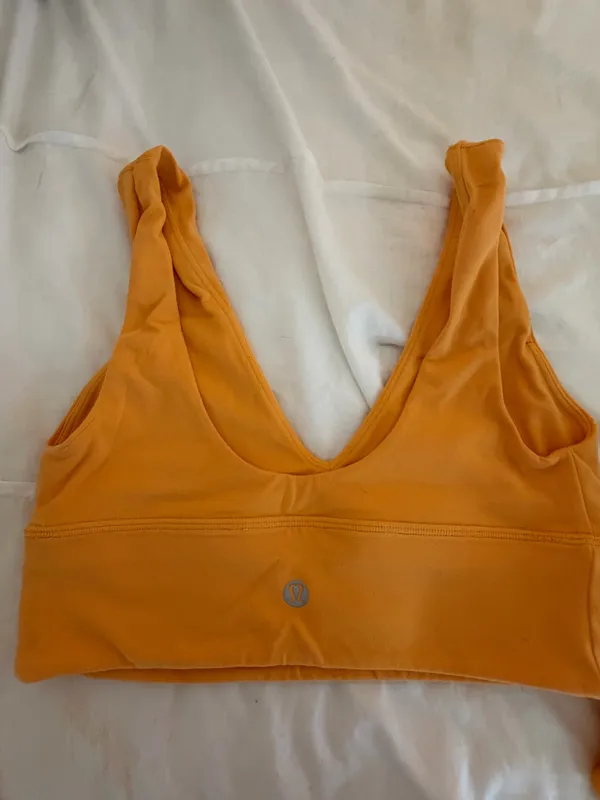 Lululemon Orange Align V-Neck Sports Bra Size 2 & Align 28’ Size 4 Legging Set - Image 4