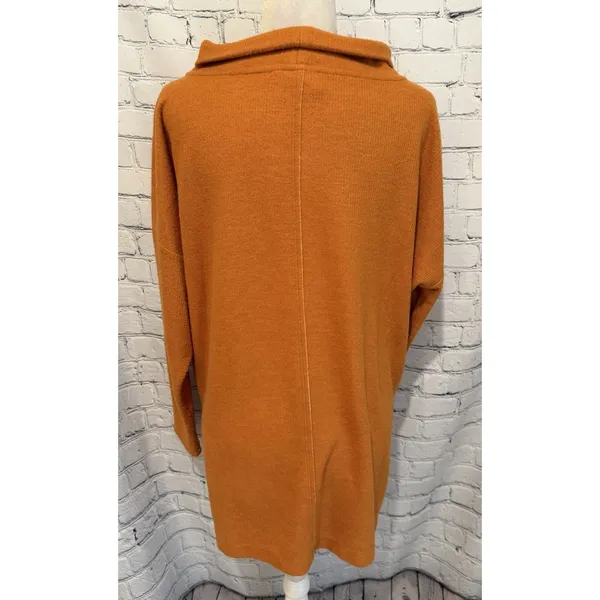 Anthropologie Cowl Neck Oversized Women's Orange Sweater Size Medium - Image 6