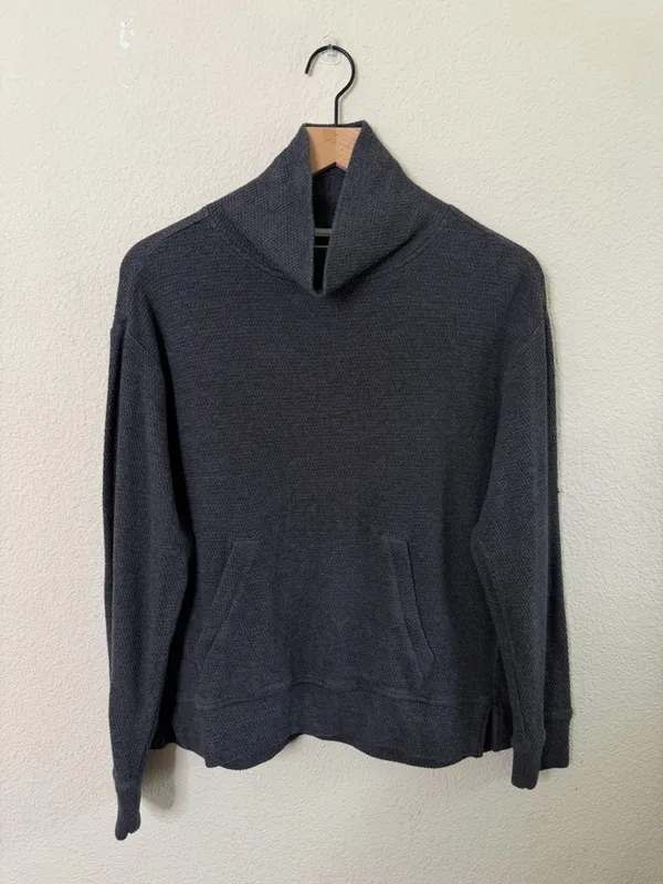 Faherty Surf Waffle Pullover -‎ Ash Heather Womens Size S - Image 4