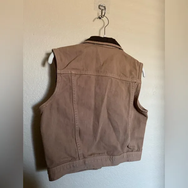 Vintage‎ Y2K Cache Western Denim Vest Sz M in Brown Multi Color - Image 5