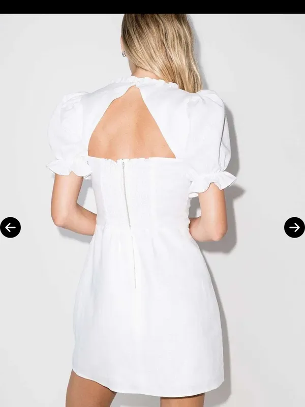 NWOT reformation Easton puff-sleeves mini dress - Image 5