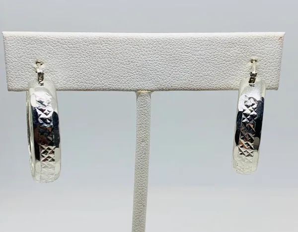 Stamped Sterling Silver 925 Women’s Hoop Earrings ❤️ Aretes Argolla de Mujer - Image 4