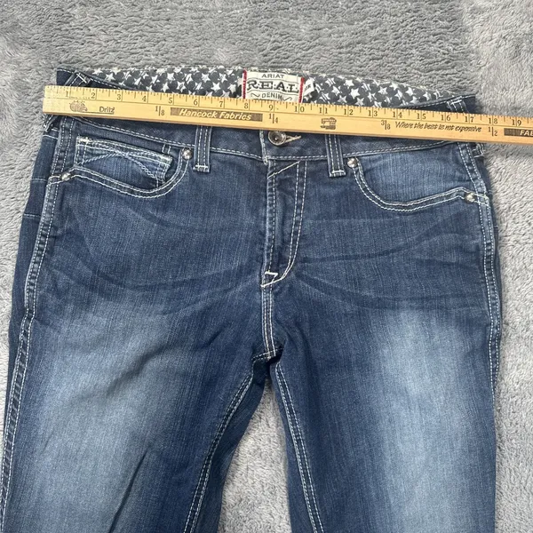 Ariat Real Denim Jeans Women 33R Blue Mid Rise Skinny Ella Stretch Denim Cowgirl - Image 6