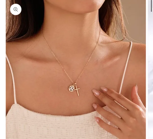 Gameday Soccer Enthusiast Cross Necklace Gold - Image 3