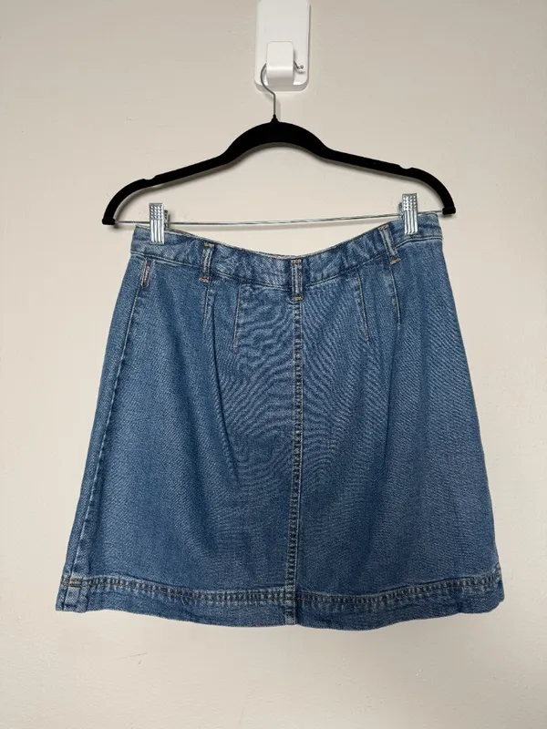 Vintage High Waisted Jean Skirt - Image 4