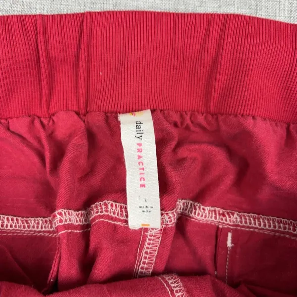 Anthropologie Daily Practice Hot Pants Womens Large Red Drawstring Relaxed - Image 4