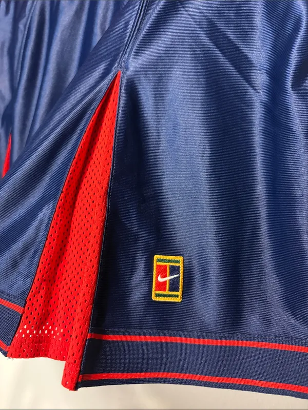 Nike Court Dri-FIT Slam Tennis Skirt Red Blue Skort Mesh Pleats Size Small - Image 5