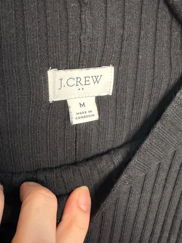 J. Crew Factory Black Ribbed Mock Neck Sweater Dress Size M - Image 3