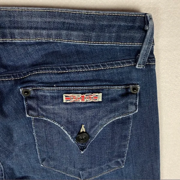 Hudson Stretch Medium Wash Straight‎ Leg Jean Flap Pocket Womens Size 26 - Image 8