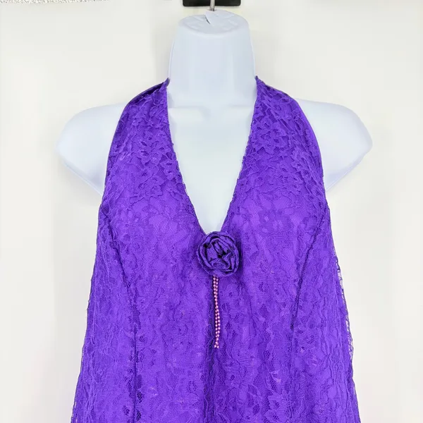 Vtg Y2K Fredericks of Hollywood Lace Babydoll Dress Sz 14 Whimsigoth HOCO USA - Image 3