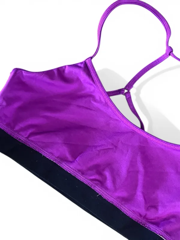 Alo Yoga racerback Spark sports bra featuring a purple abstract print - Image 10