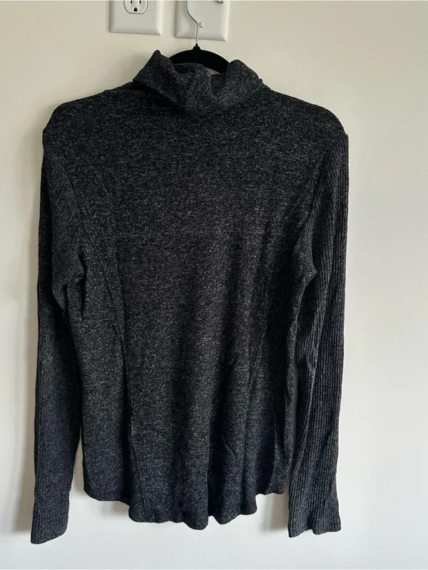 Anthropologie Saturday Sunday Charcoal Turtleneck Sweater - Image 4
