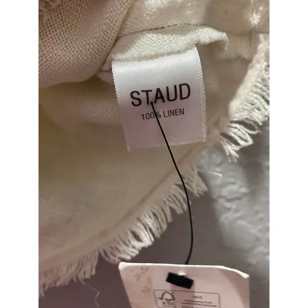 STAUD 100% Linen Cropped Top Sz L Minimalist Boho Classic - Image 5