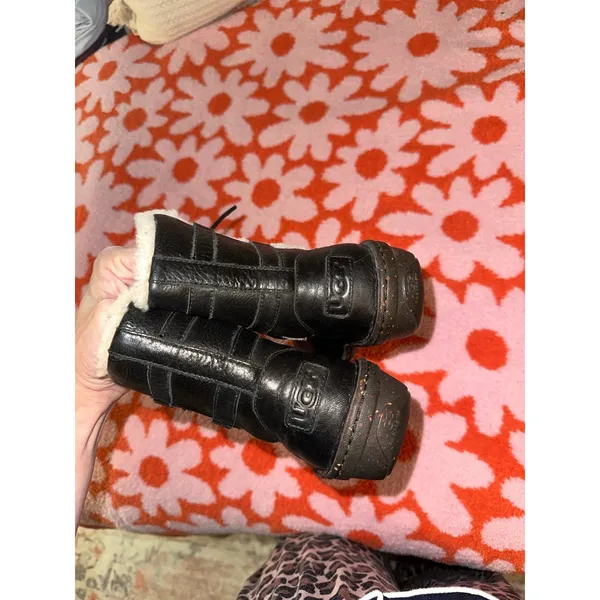 Ugg Black Leather Boots - Image 3