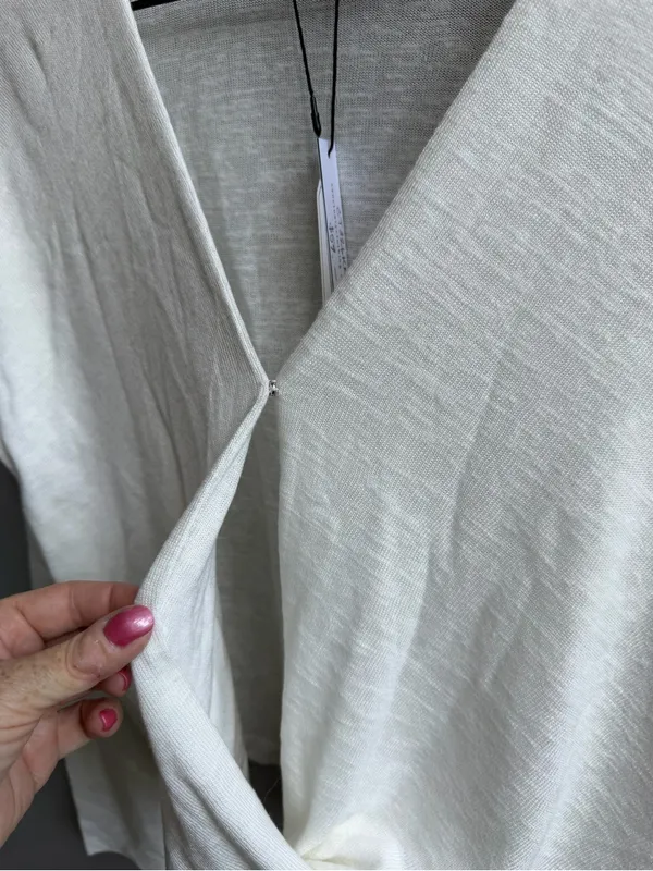 Sanctuary NWT Thinking of You Knit Top Women's White Twist Front Long-Sleeve M - Image 8