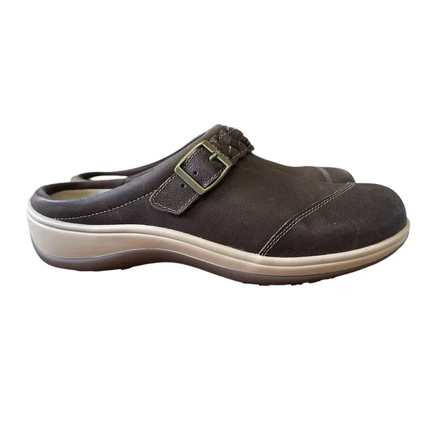 Orthofeet‎ Irma Shoes Womens Size 8.5B Slip-On Mule Clogs Brown Leather Comfort - Image 2