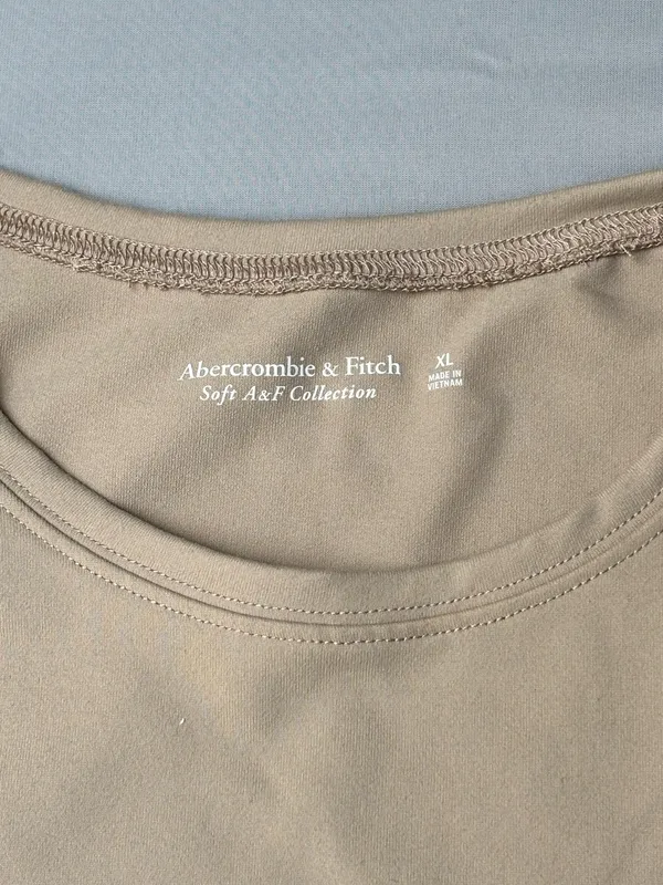Abercrombie Beige Sleeveless Bodysuit XL Soft Stretch Minimalist Neutral Top - Image 3