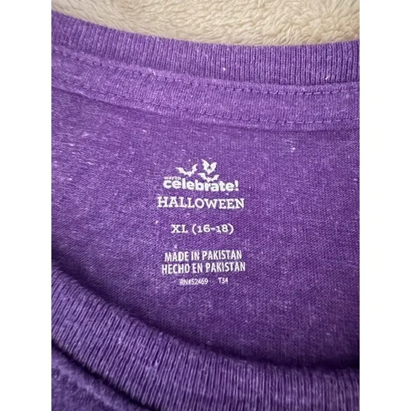Disney Hocus Pocus Pajama Set Womens XL Purple Black Fleece Lounge Pants Tee - Image 5