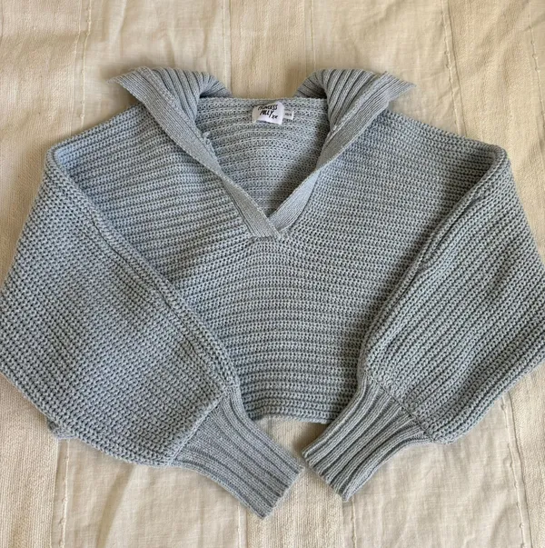 Princess Polly Wester Ribbed Sweater Blue - Image 5