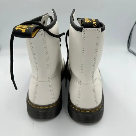 Dr. Martens Zavala White Leather Combat Boots Lace Up Womens 9 Grunge Festival‎ - Image 11