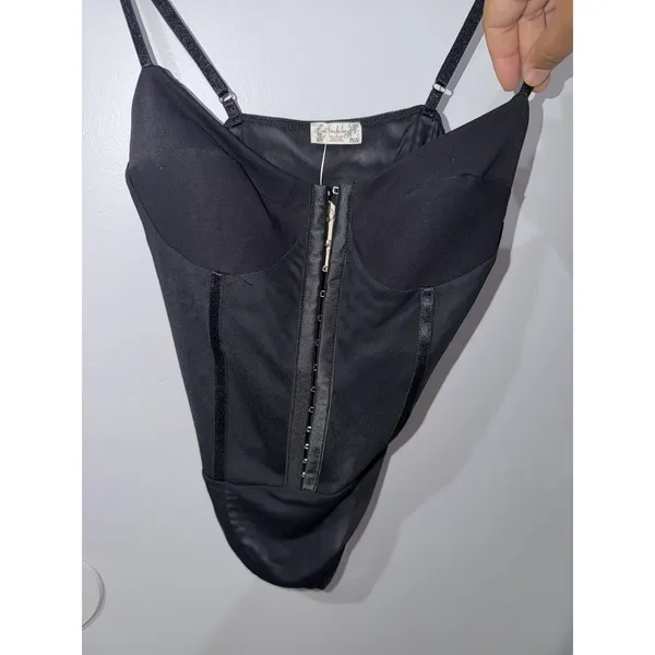 New Free People Intimately FP Night Rhythm Corset Bodysuit Black Size Small $48 - Image 7