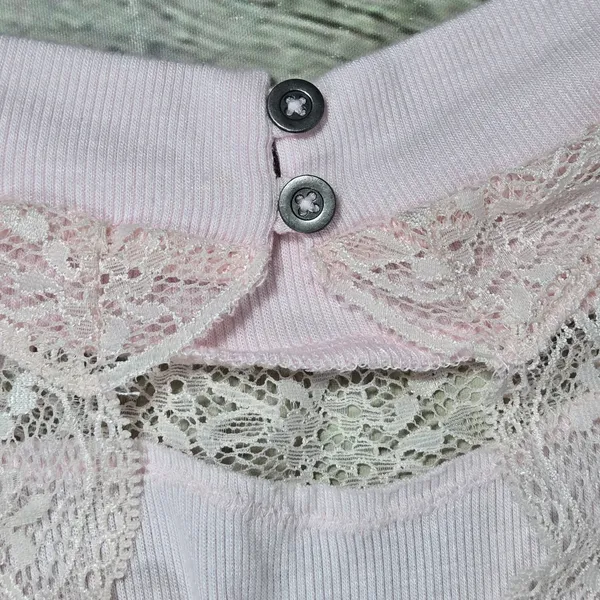 Free People Dale‎ Tank Top Ballet Ribbed Lace Open Back Pink OB980491 M - Image 4