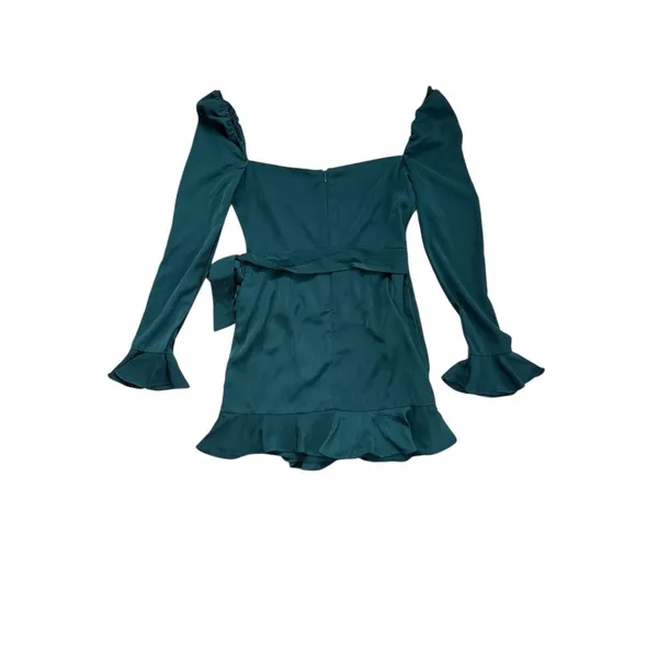 Revolve Superdown‎ Khloe Ruffle Long Sleeve Wrap Sweetheart Dress Green Small - Image 6