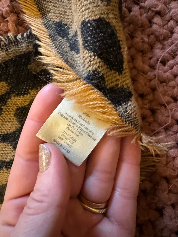 Leopard print knit scarf Multiple - Image 3