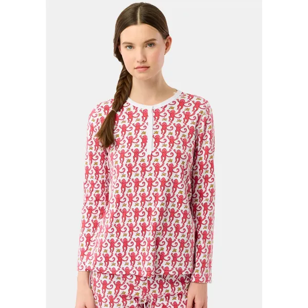 Roller Rabbit Monkey Pajama Top Pink Womens Medium New - Image 10