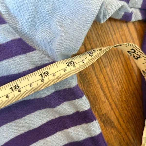 L.L. Bean vintage purple striped rugby tunic pullover sml - Image 7