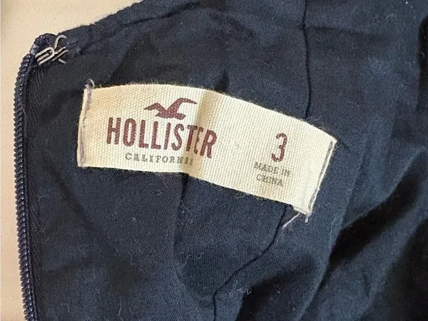 Hollister Navy Blue Lace Mini Dress Size Small Open Back Bodycon - Image 7