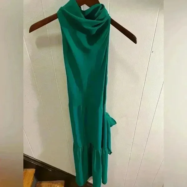 NWOT Amanda Uprichard Fabianna Cowl Neck Sleeveless Midi Dress Atlantis Green S - Image 5