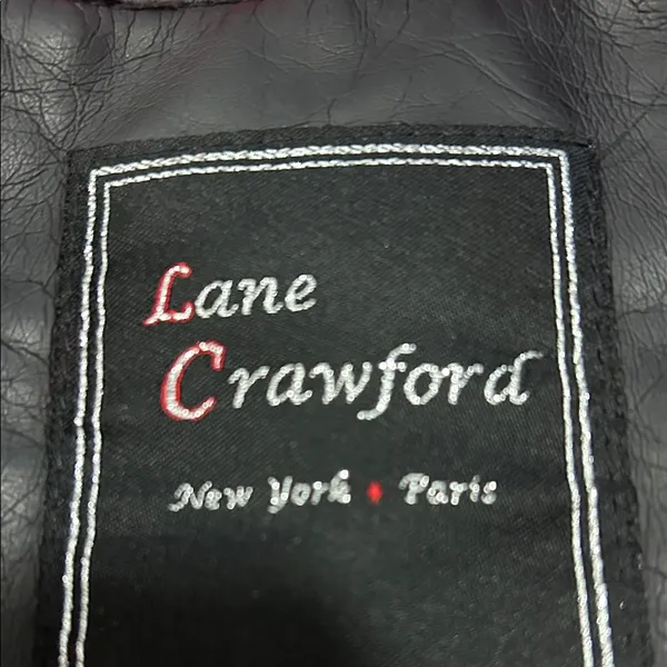 Black Faux Leather Jacket with Pink Lining Size L - Image 3