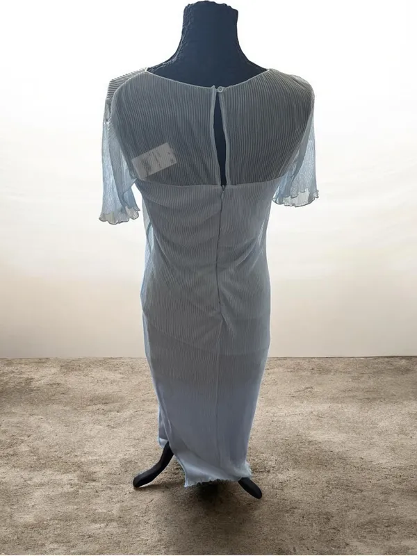 French Connection Pale Blue Sheer-Panel Maxi Skirt with Side Slit size M - Image 3
