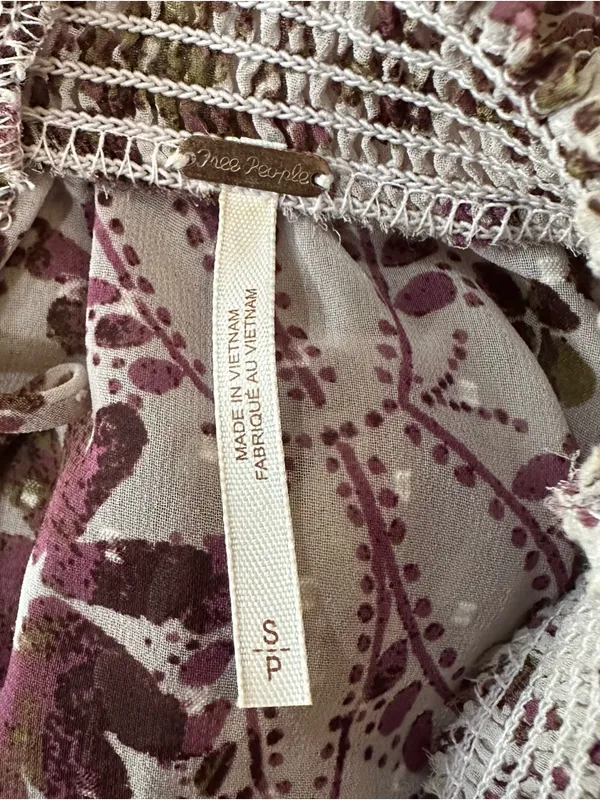 Free People Clarissa Printed Top – Lilac Grey Combo – Size Medium - Image 12