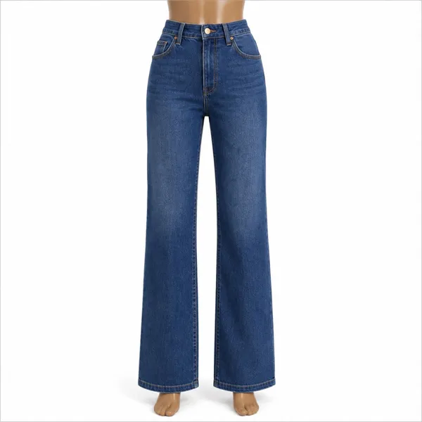 Ann Taylor High Rise Wide Leg Crop Jeans Trouser Denim Dark Wash Preppy Luxe 8 - Image 2