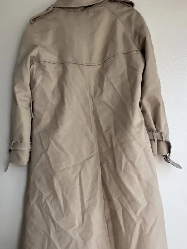 vintage Sears Fashions double button trench coat in beige 1970’s Women’s Sz L - Image 2