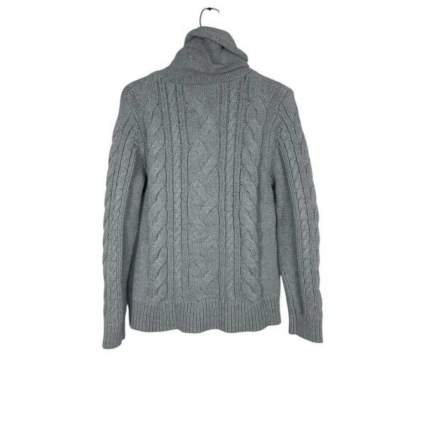 L.L. Bean Cable Knit Cowl Neck Sweater Chunky PS Cozy Outdoor Heavy Heritage - Image 4