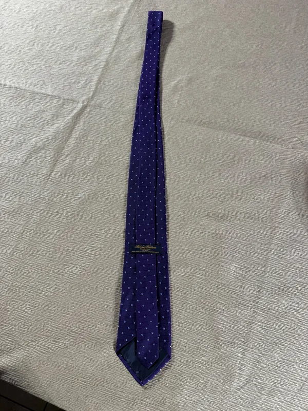 Brooks Brothers Makers Silk Tie Purple Blue Dot Extra Long 61” Made USA - Image 12
