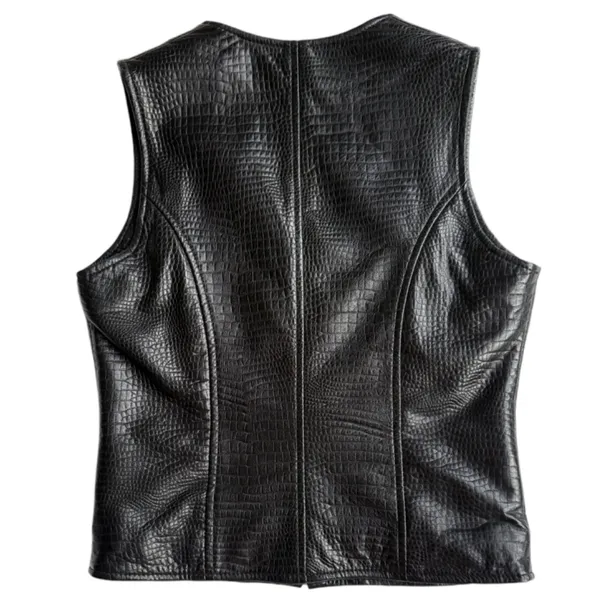 Saguaro‎ Black 100% Leather Vest Sz XS - Image 3