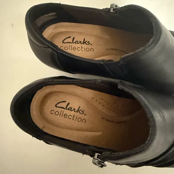 Clarks Collection Emily 2 Braley Black Leather Ankle Booties Boots Size 7.5 - Image 6