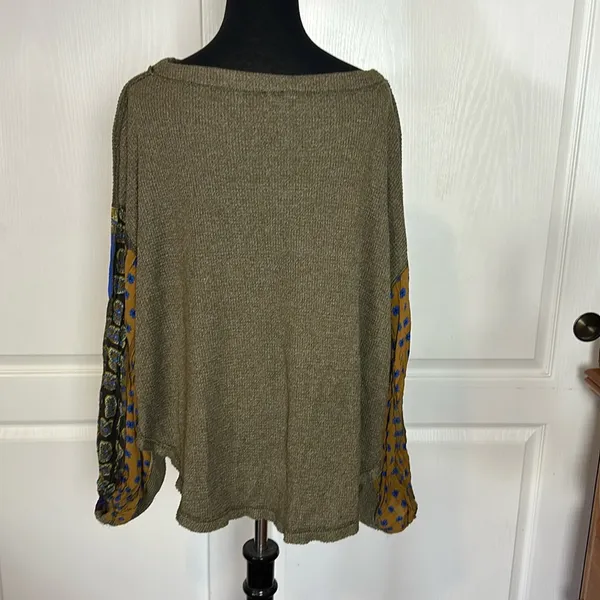 We The Free Olive Green Waffle Knit Long Sleeve - Image 2