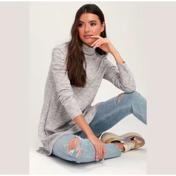 Free People We The Free Long Sleeve Turtleneck Tunic Top Medium‎ - Image 4