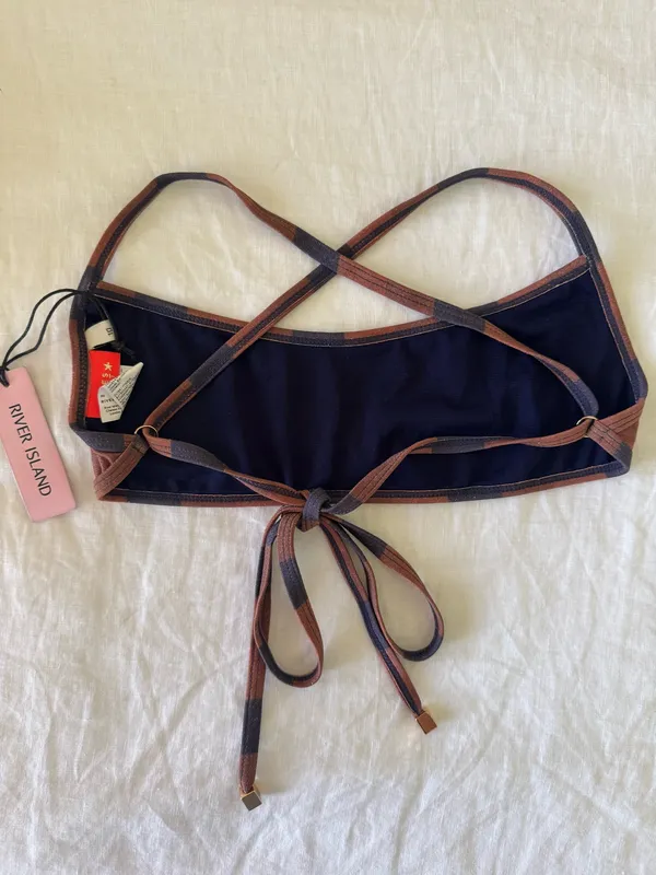 River Island Stripe Bikini Top - Image 3