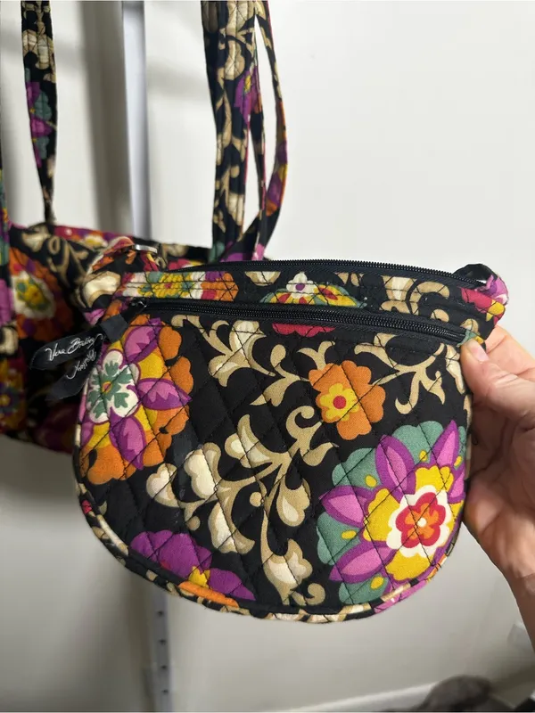 Vera Bradley Night and Day RETIRED Floral Small Duffel & Crossbody Bag Set - Image 3