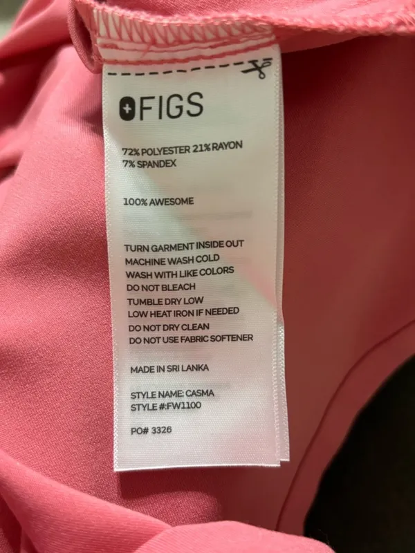 FIGS Casma Scrub Top Pink Salmon Coral V Neck Medical Uniform Women’s M - Image 4