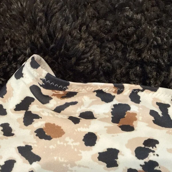 Aerie One Piece Swimsuit M Animal Print Wrap Bow Front Full Coverage - Image 11