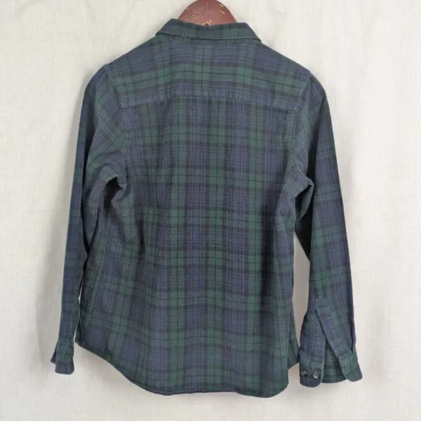 Ladies' LL Bean Black Watch Tartan Flannel Shirt Small - Image 5