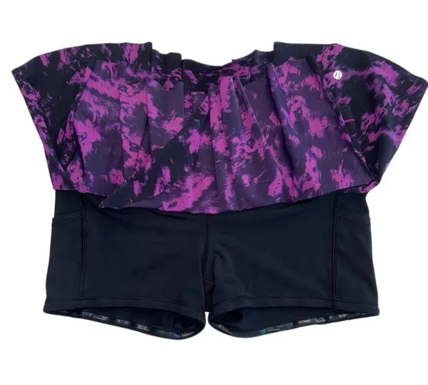 Lululemon Hit Your Stride Skirt Breezie Regal Plum Black / Black Size 10 Skort - Image 9