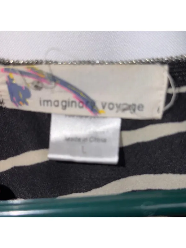 Imaginary Voyage Zebra Stripe Racerback Tank Top Size Large - Image 4